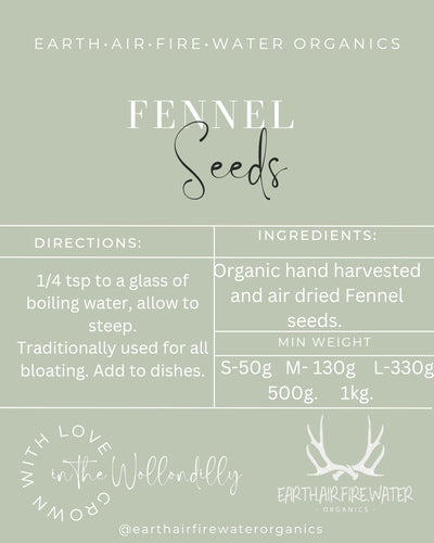 Fennel seed pouch - Earth.Air.Fire.Water Organics